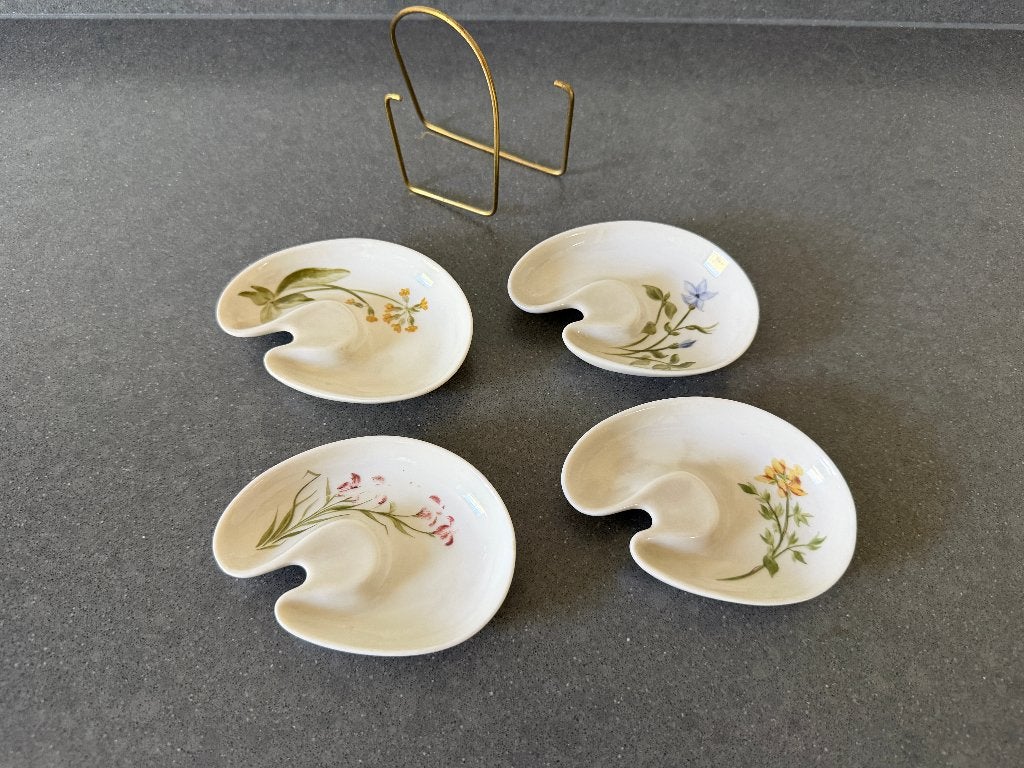 Vintage KPM Krister porseleinen schaaltjes in messing houder, Ophalen of Verzenden