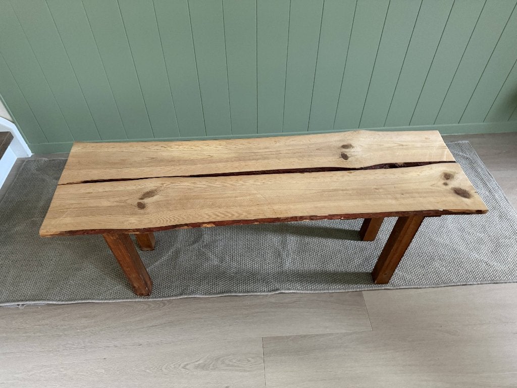 Houten bank, Ophalen, Gebruikt, Minder dan 75 cm, Tweepersoons