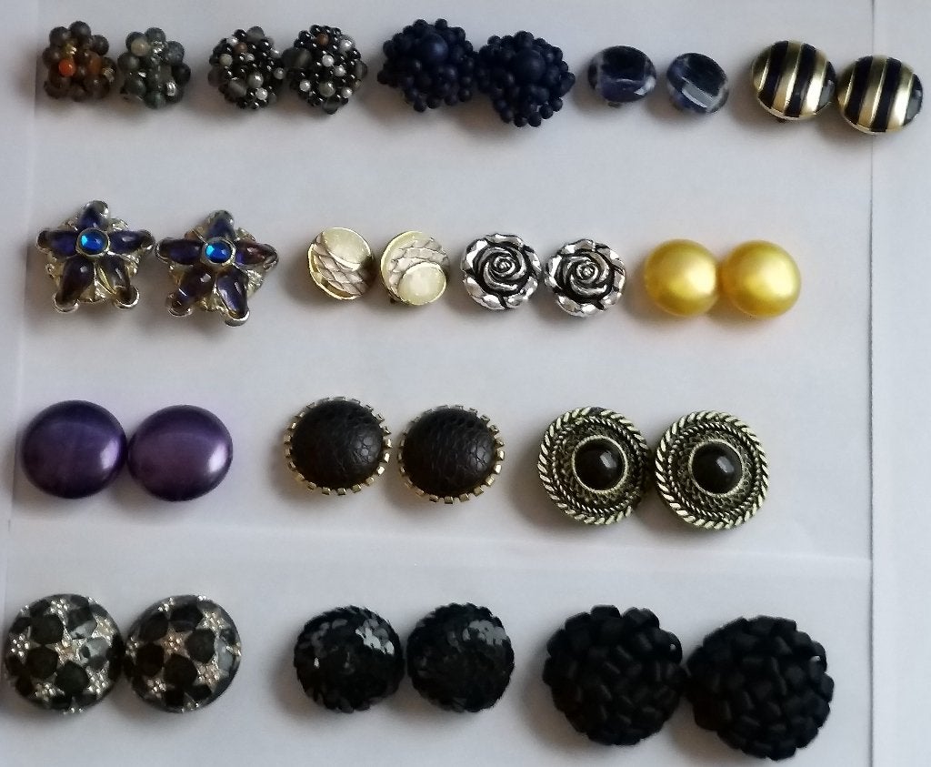 Vintage 70s 80s diverse ronde clips clip on oorbellen, Sieraden, Tassen en Uiterlijk, Ophalen of Verzenden, Gebruikt, Overige materialen