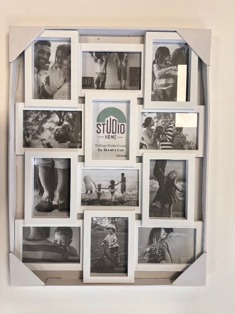 Collage Foto Frame - 58x45x2 cm voor Foto’s van 10x15 cm, Audio, Tv en Foto, Fotografie | Fotolijsten, Ophalen, Wit, Collagefotolijst