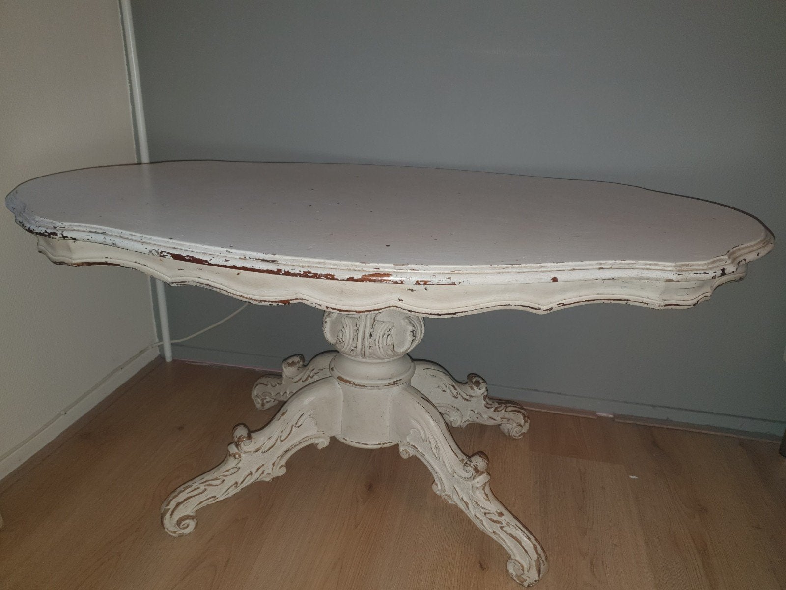 brocante barok ovale salontafel, Ophalen, Gebruikt, 100 tot 150 cm, 50 tot 100 cm