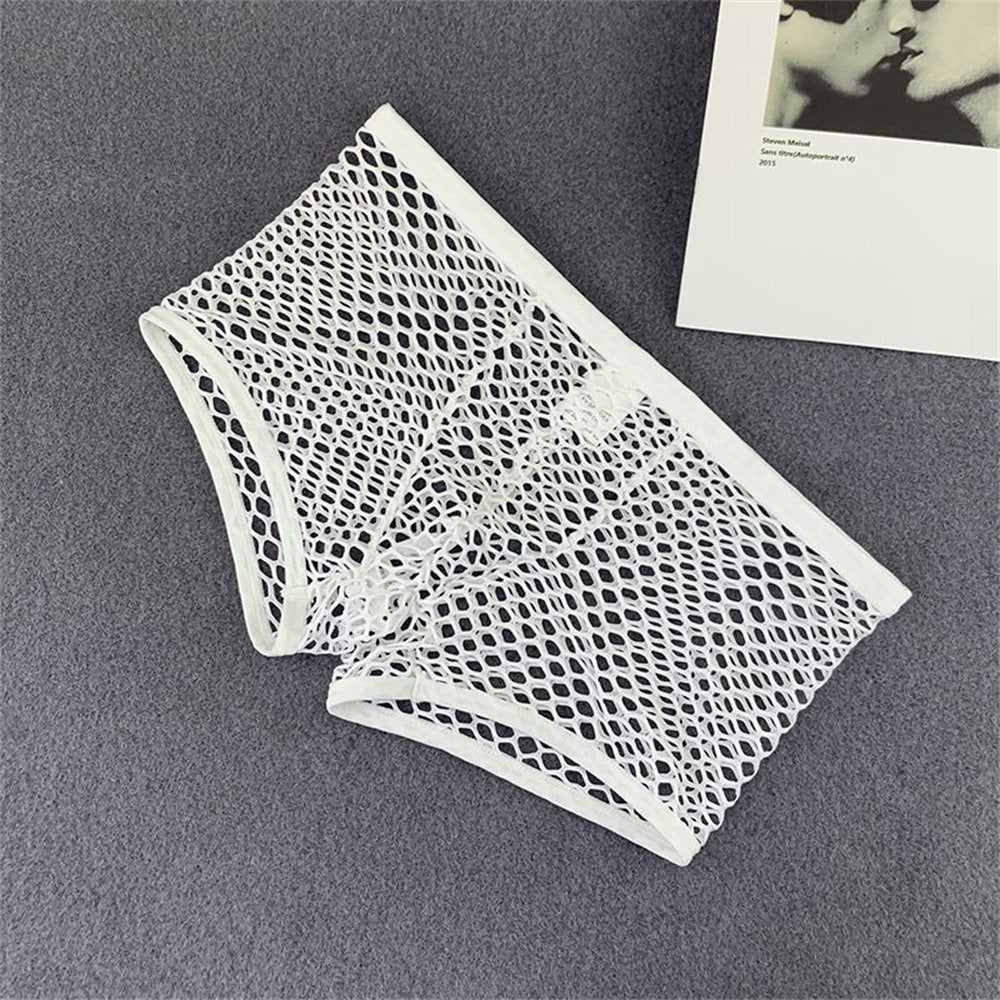 Witte mesh heren boxer, Kleding | Heren, Ondergoed, Verzenden, Wit, Boxer