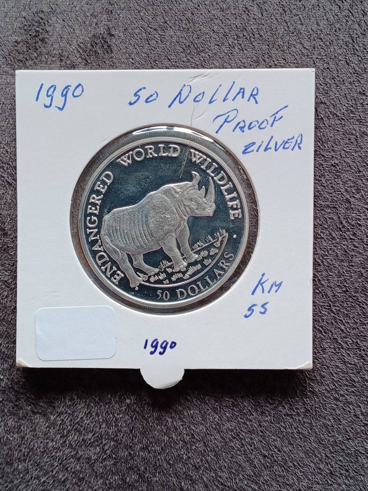 Munt 1990 50 dollar Cook islands zilver proof, Ophalen of Verzenden, Midden-Amerika, Zilver