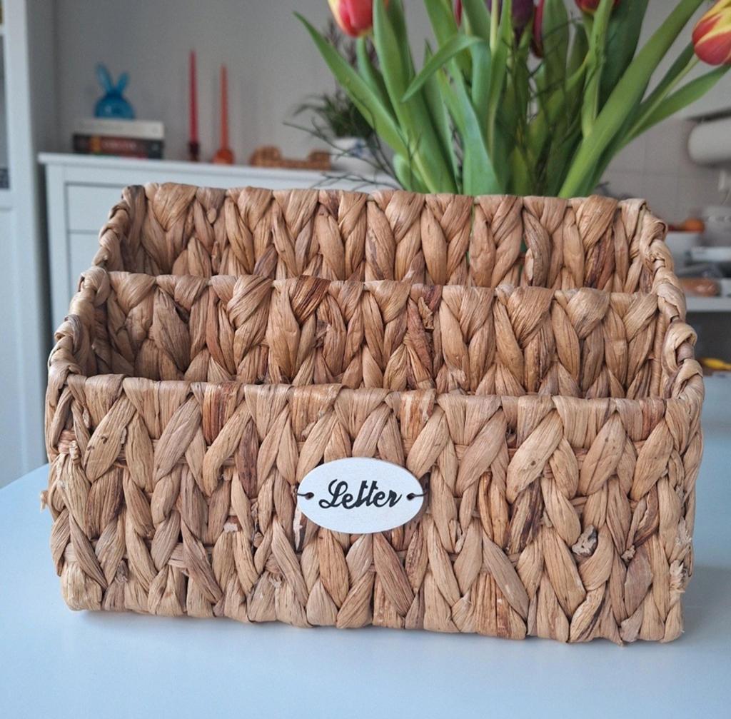 Bureau-organizer van riet in vintage stijl, Ophalen of Verzenden, Rechthoekig, Riet