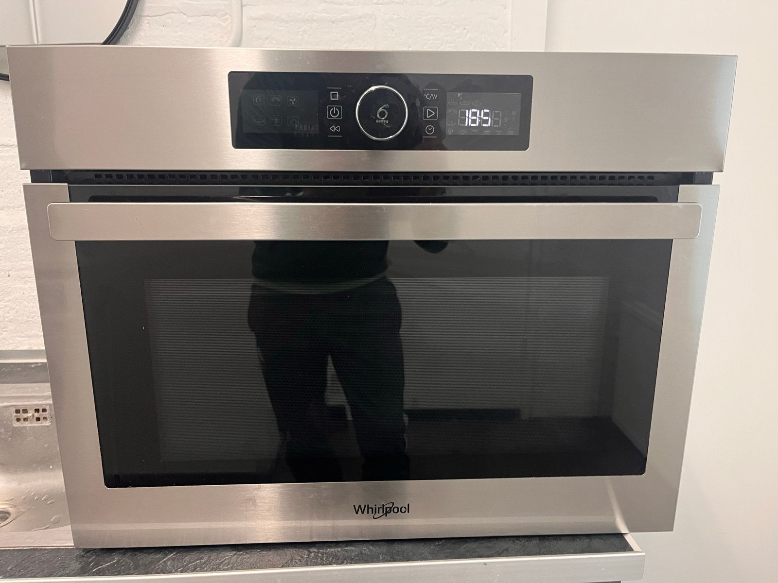 Bijna gratis  whirlpool AMW 9605/IX Inbouw Combimagnetron, Witgoed en Apparatuur, Magnetrons, Ophalen, Combimagnetron, Gebruikt