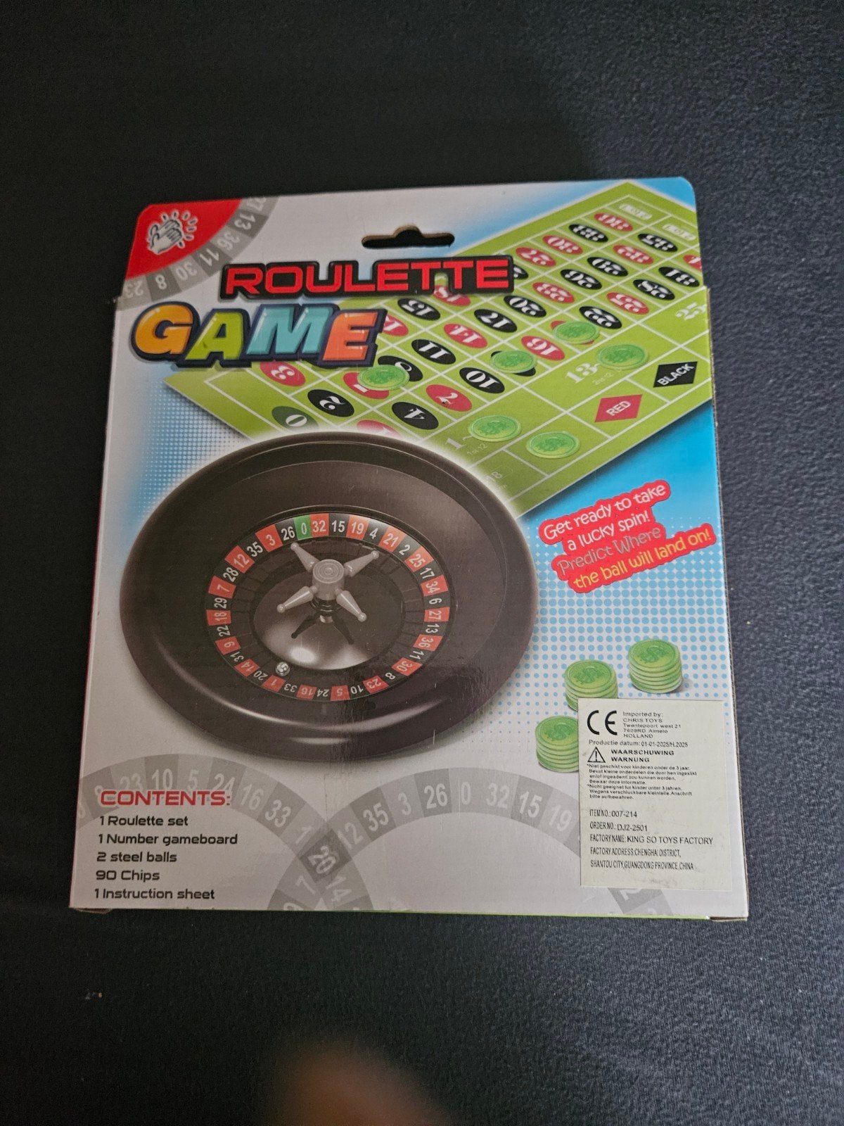 Roulette Spel - Familie Spel, Family Game, Een of twee spelers, Nieuw, Ophalen of Verzenden