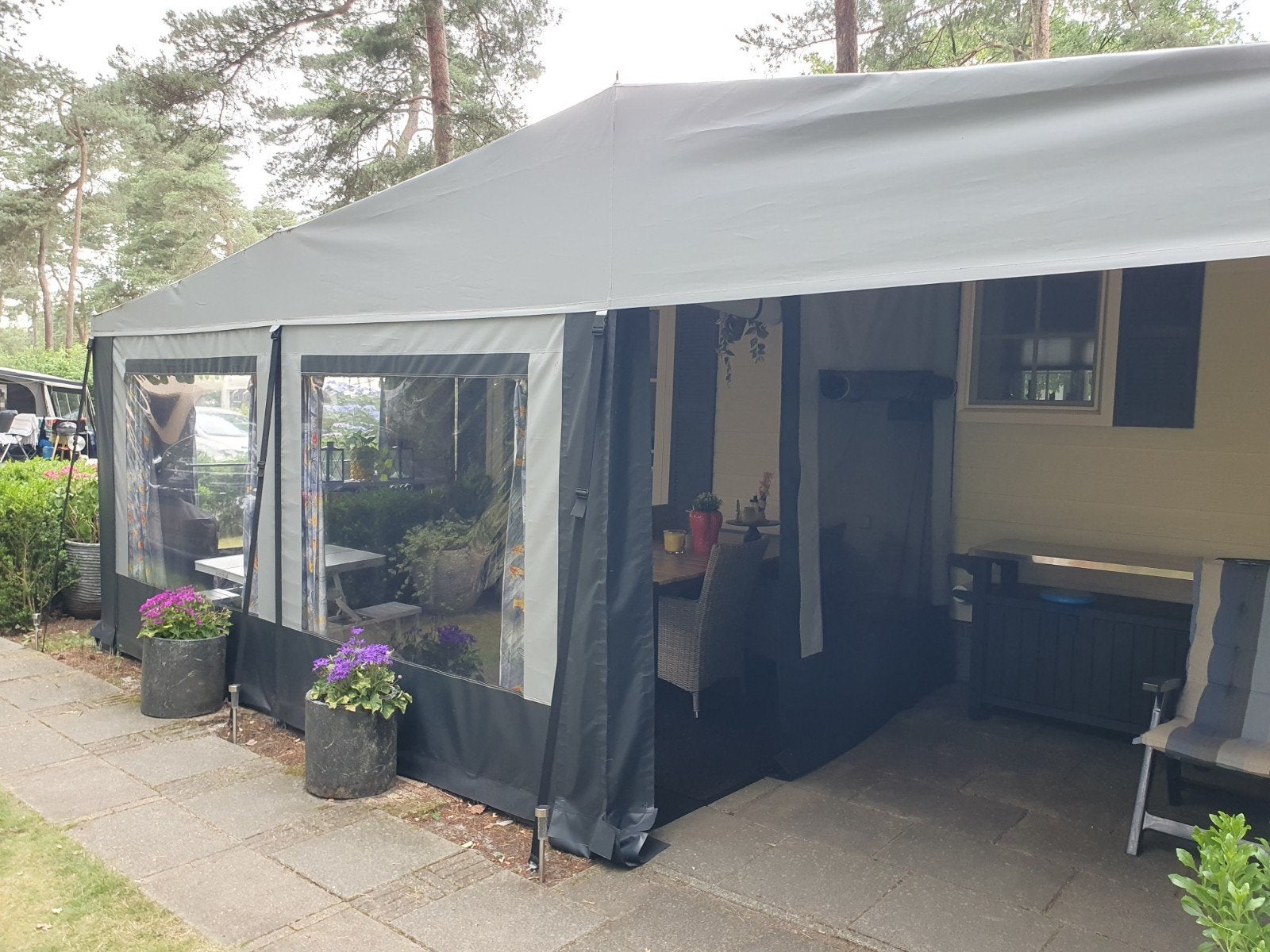 Grote Universele voortent van 9.40 x 3.00 meter Z.G.A.N., Ophalen, Zo goed als nieuw, PVC, Overige merken