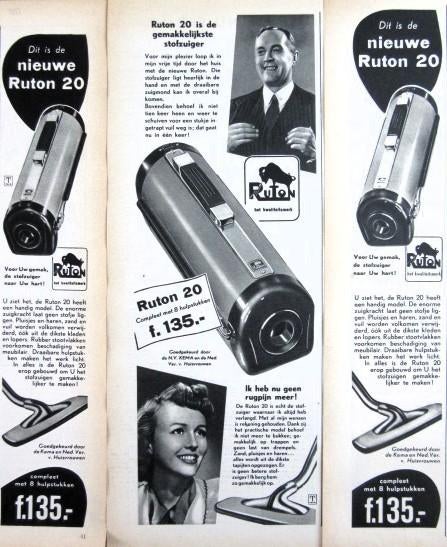 23 vintage advertenties Ruton stofzuigers 1954-62 stofzuiger, Verzamelen, Ophalen of Verzenden, Gebruikt, Overige typen