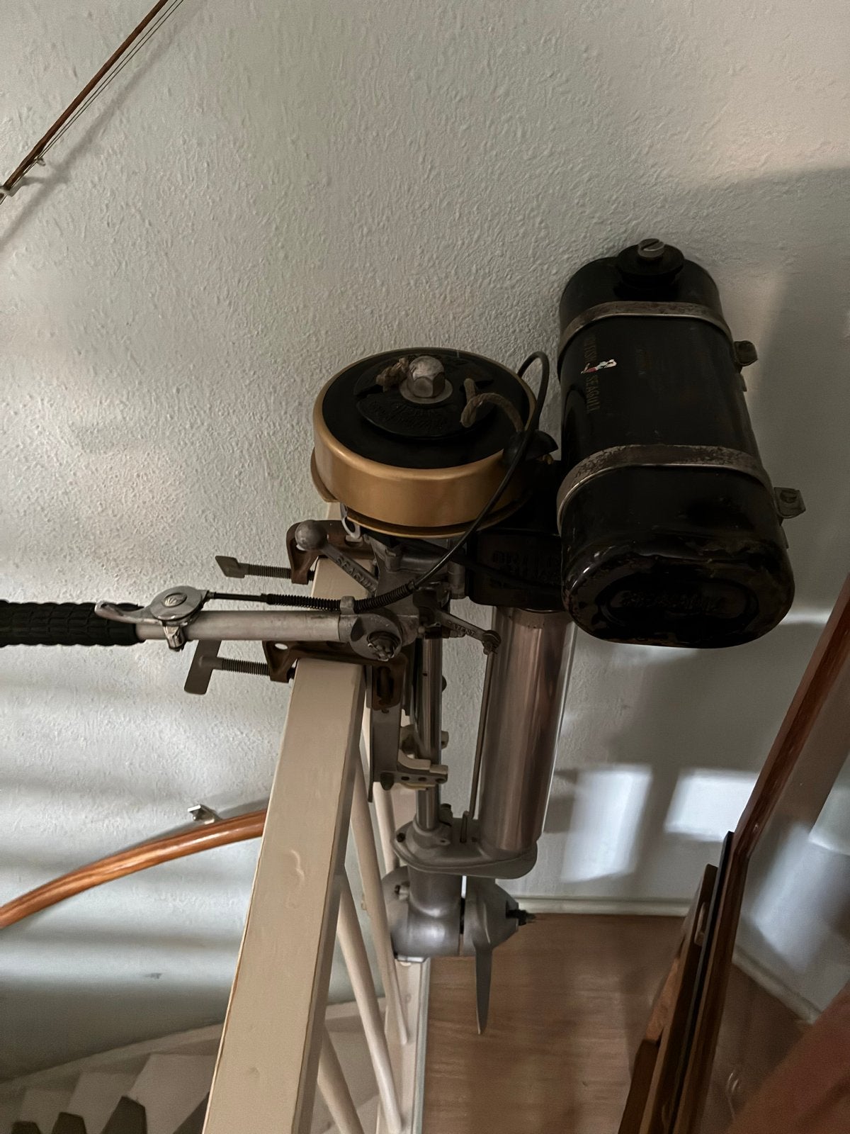 Twee Vintage British Seagull buitenboordmotoren, Ophalen, Gebruikt, Minder dan 5 pk, Buitenboordmotor