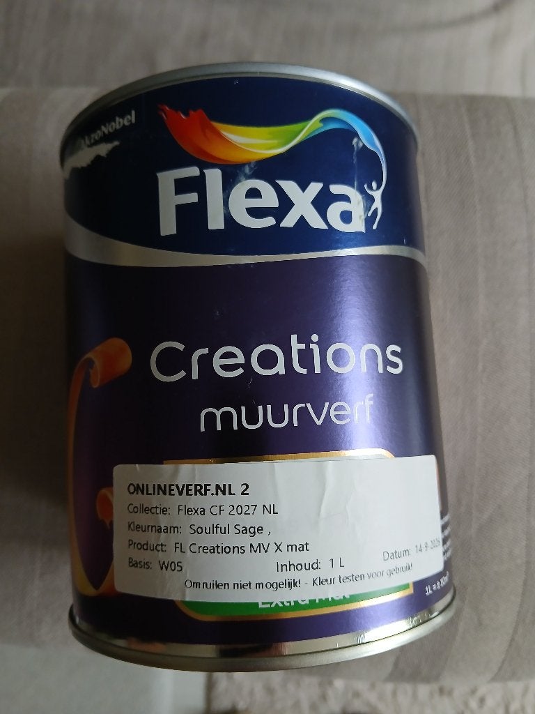 soulfull sage,flexa, muurverf, Doe-het-zelf en Verbouw, Ophalen, Nieuw, Verf, Minder dan 5 liter