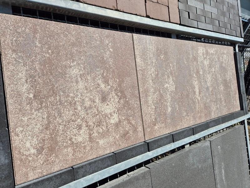 Trippel T 60x60x4cm bruin genuanceerd S partij, Tuin en Terras, Tegels en Klinkers, Ophalen of Verzenden, Nieuw, Beton, Terrastegels