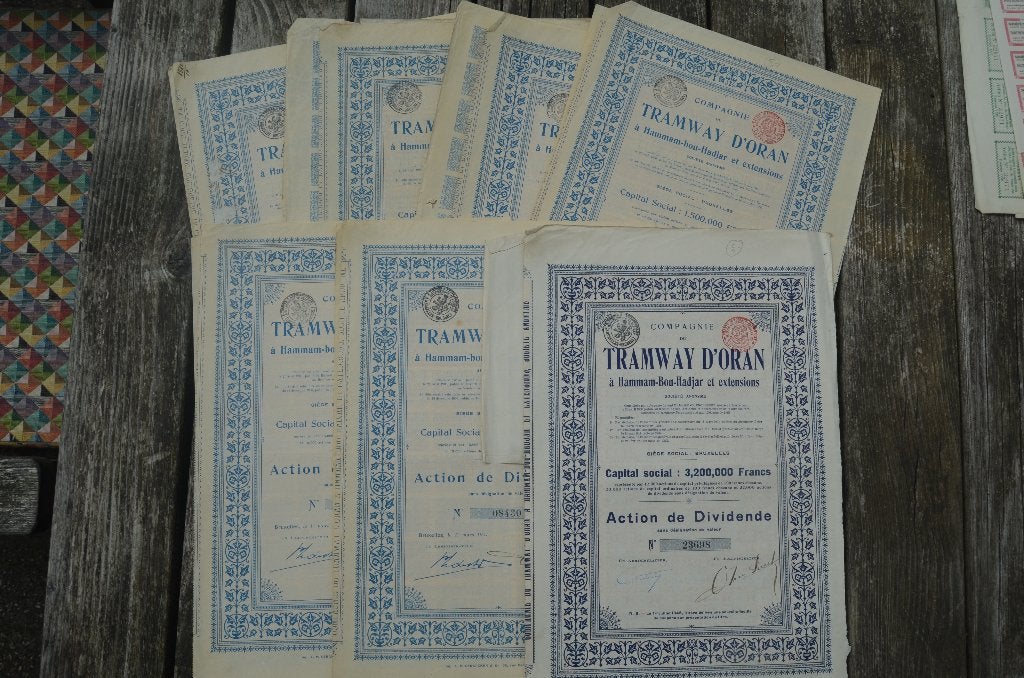 Diverse oude/antieke aandelen spoorweg/scheepvaart, Ophalen of Verzenden, 1920 tot 1950, Aandeel