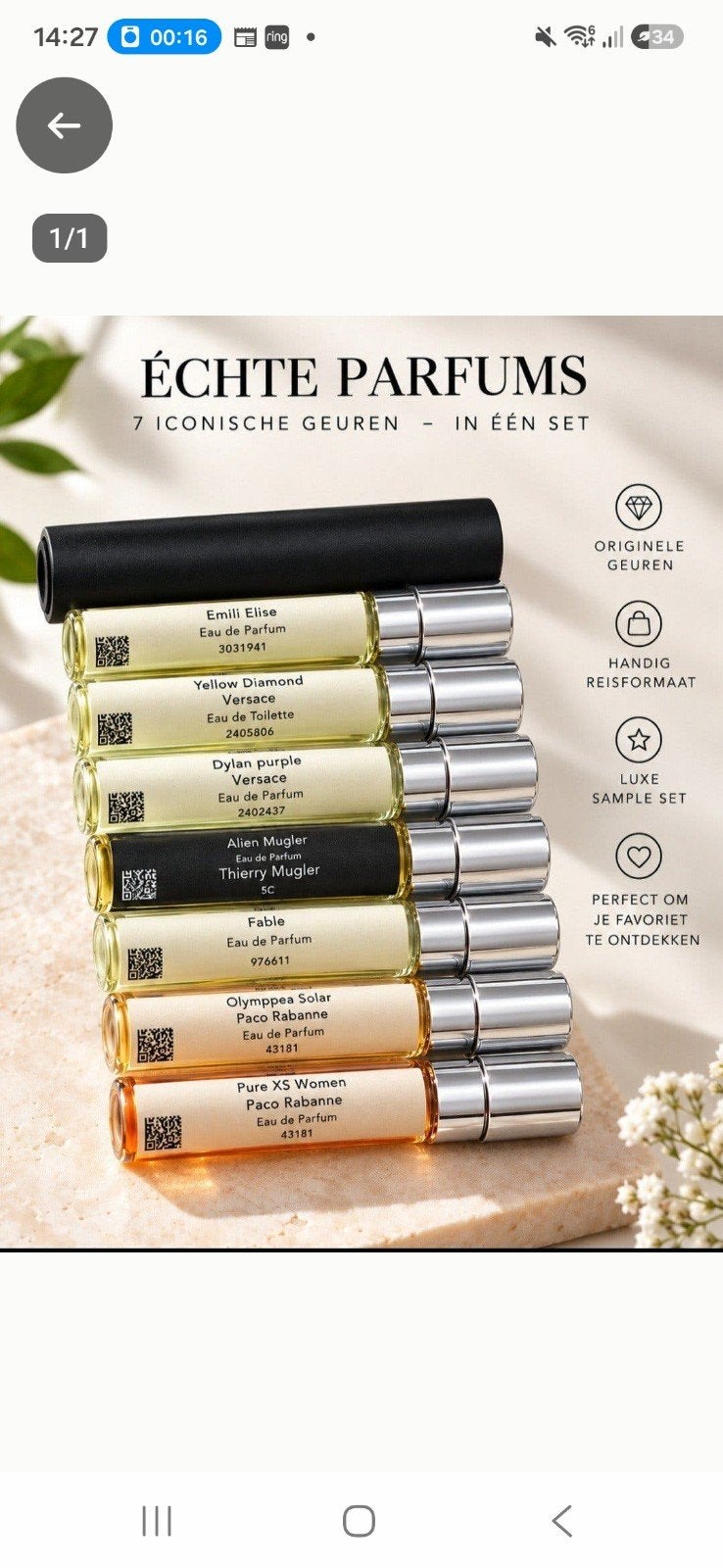 7 Originele Geuren met Parfumverstuiver - Luxe Sample Set, Sieraden, Tassen en Uiterlijk, Ophalen of Verzenden, Nieuw