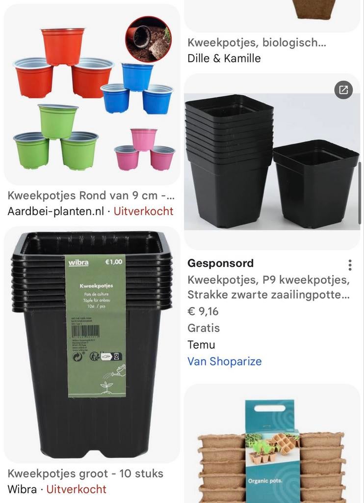 Gezocht; kleine kweekpotjes, Ophalen, Gebruikt, Kweekbak