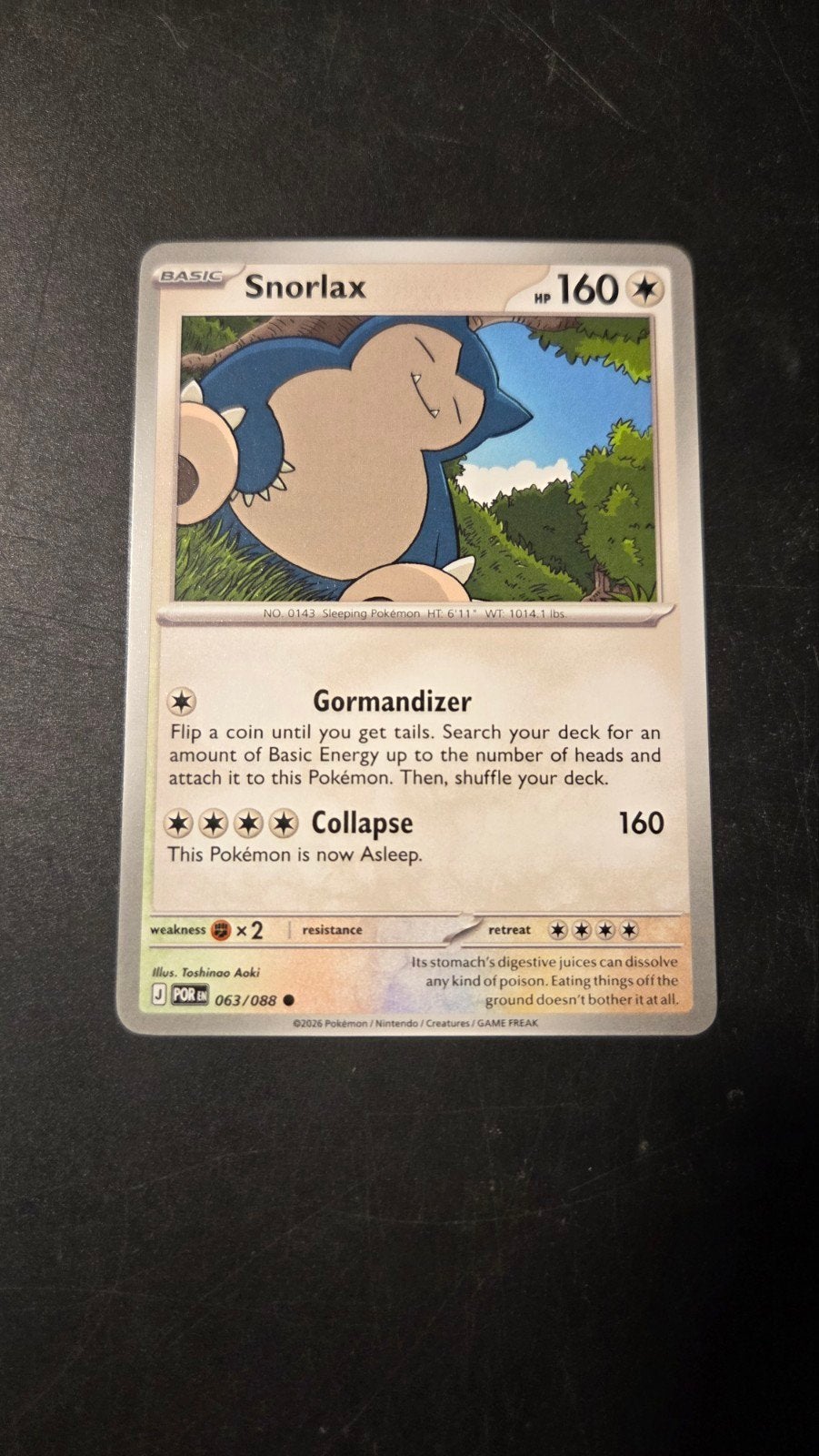 Pokémon Kaart Snorlax 063/088 - Perfecte Staat, Verzenden, Zo goed als nieuw, Losse kaart