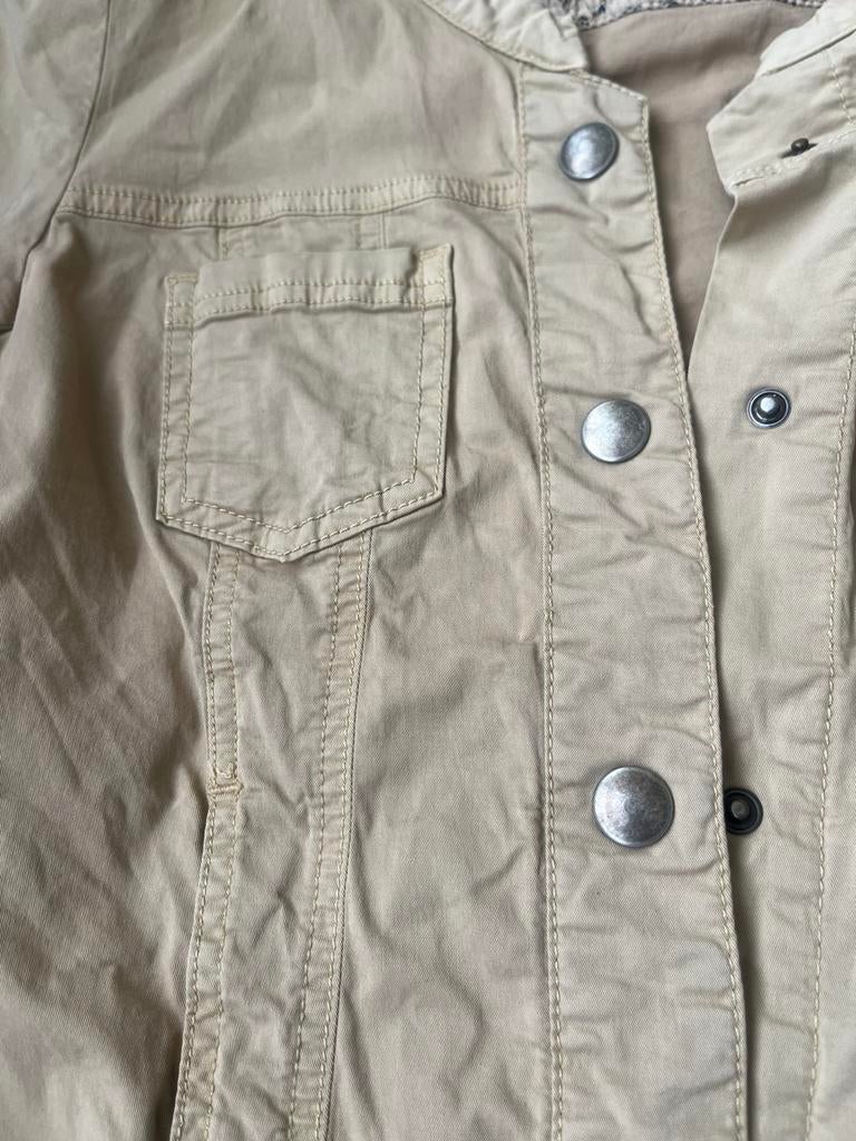 Sissy-Boy beige cropped denim-stijl jasje maat M, Ophalen of Verzenden, Zo goed als nieuw, Maat 38/40 (M), Beige