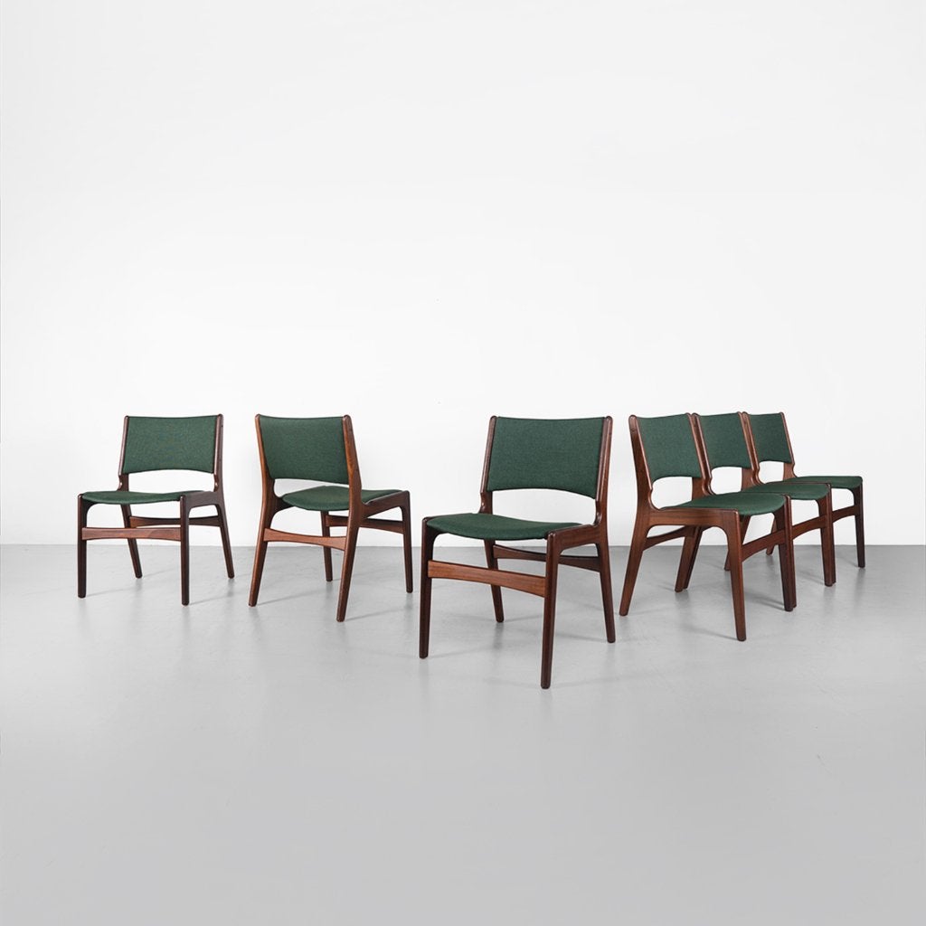 Vintage Deense Erik Buch eetkamerstoelen, set van 6, Huis en Inrichting, Stoelen, Ophalen, Gebruikt, Overige kleuren, Deens Design, Scandinavisch, Vintage, Mid Century, Retro