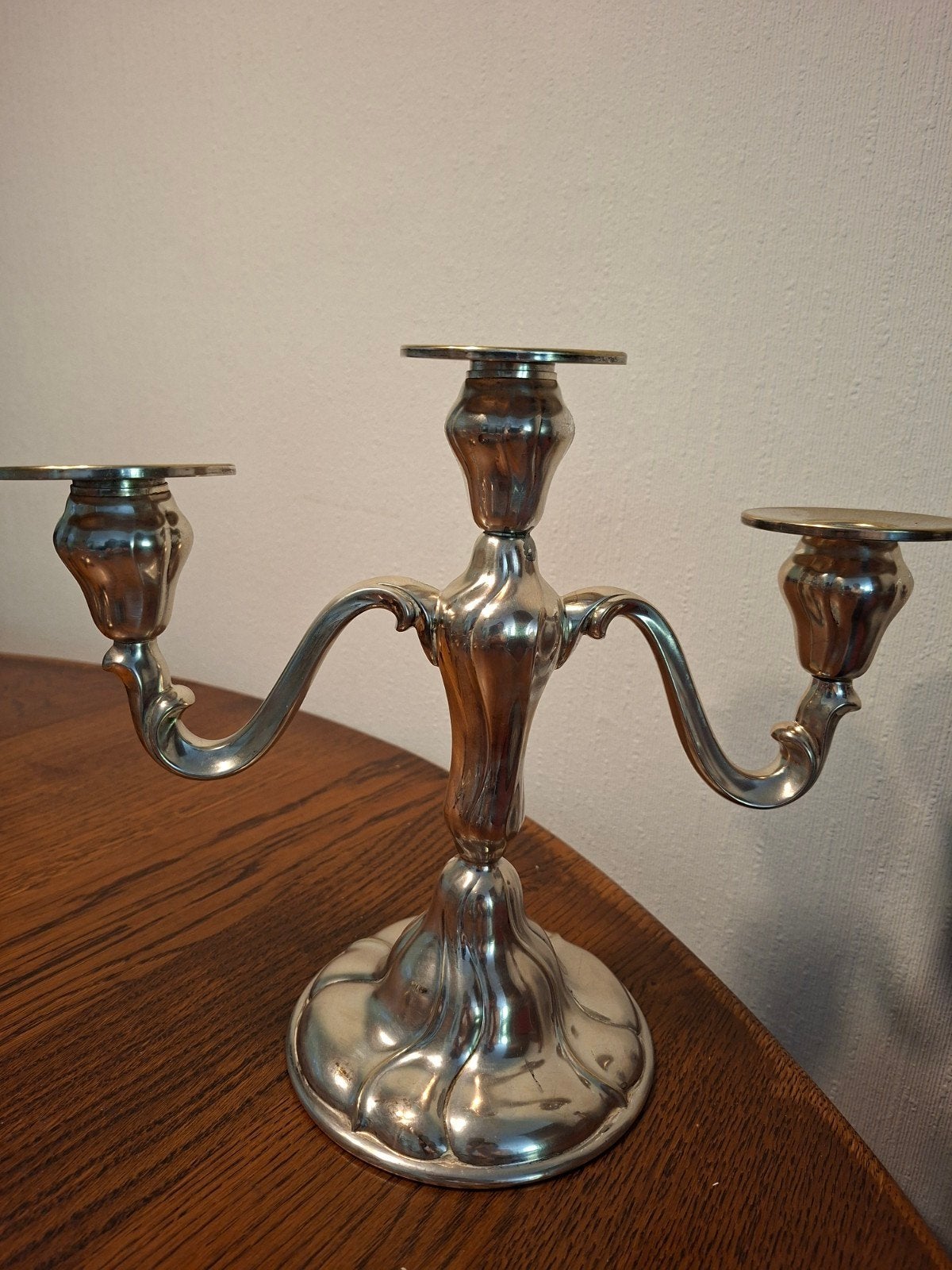 verzilverde kandelaar, Antiek en Kunst, Ophalen, Zilver
