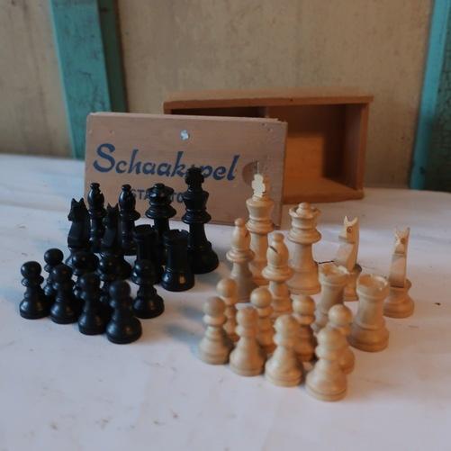 Schaakstukken schaakset hout Staunton Homas origineel, Ophalen of Verzenden, Gebruikt, Staunton Homas