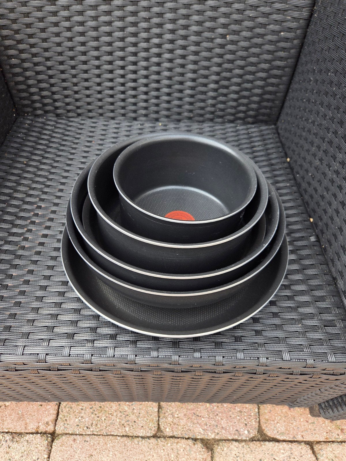 Tefal pannen, Huis en Inrichting, Ophalen, Rvs, Pannenset
