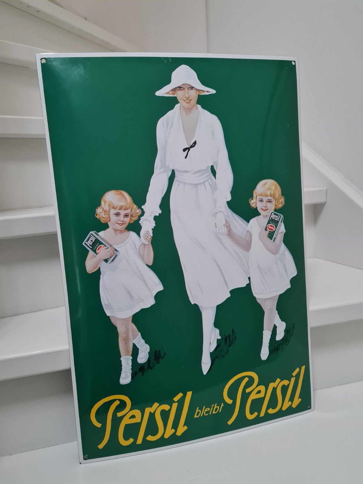 Emaille persil uit de jaren 80, Ophalen of Verzenden, Zo goed als nieuw, Reclamebord