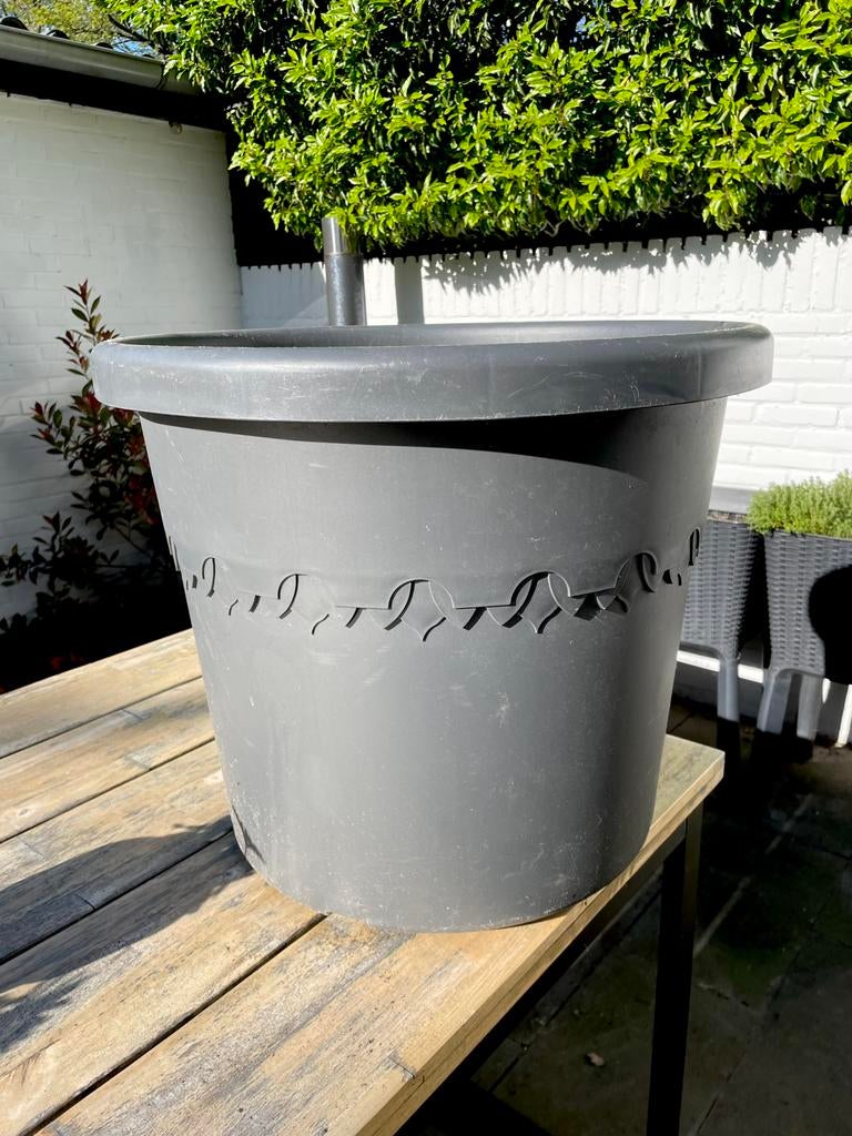 Grote Elho bloempot/plantenbak antraciet 80 L, Tuin en Terras, Ophalen, Zo goed als nieuw, Rond, Kunststof
