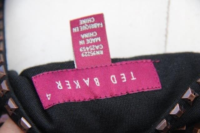 Jurk zwart/ brons Ted Baker mt 4 (M/L) vaste prijs, Maat 38/40 (M), Zwart, Ophalen of Verzenden, Zo goed als nieuw