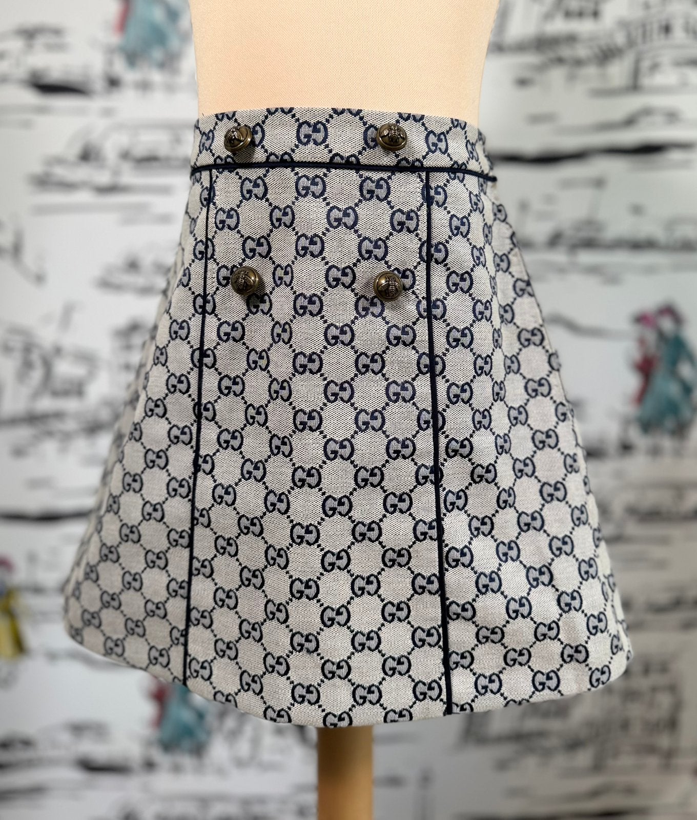 Gucci GG supreme canvas mini rok maat 10, Gucci EU, Customercare@gucci.com, Zo goed als nieuw, Jurk of Rok