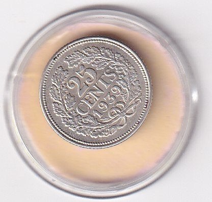 25 Cent 1939 Zeer Netjes  Mooi, Postzegels en Munten, Munten | Nederland, Verzenden, Zilver, 25 cent, Koningin Wilhelmina