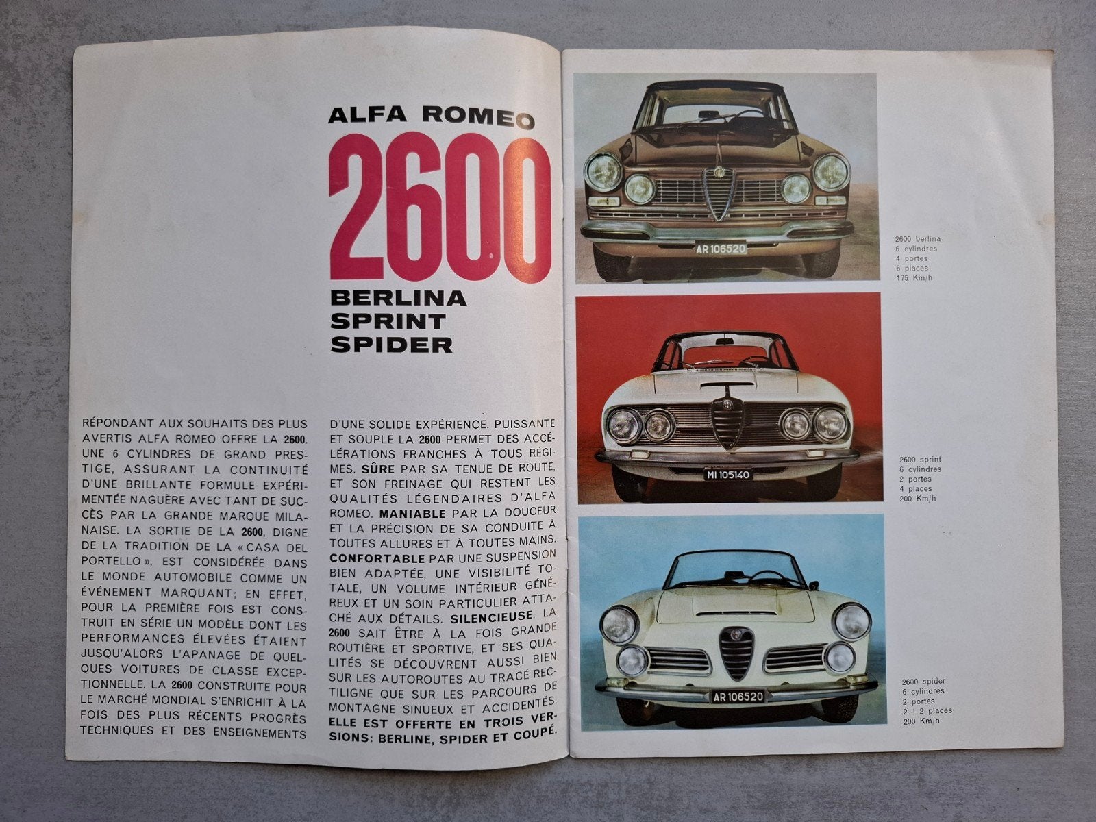 Alfa Romeo 2600 brochure - 1962, Ophalen of Verzenden, Gelezen, Alfa Romeo