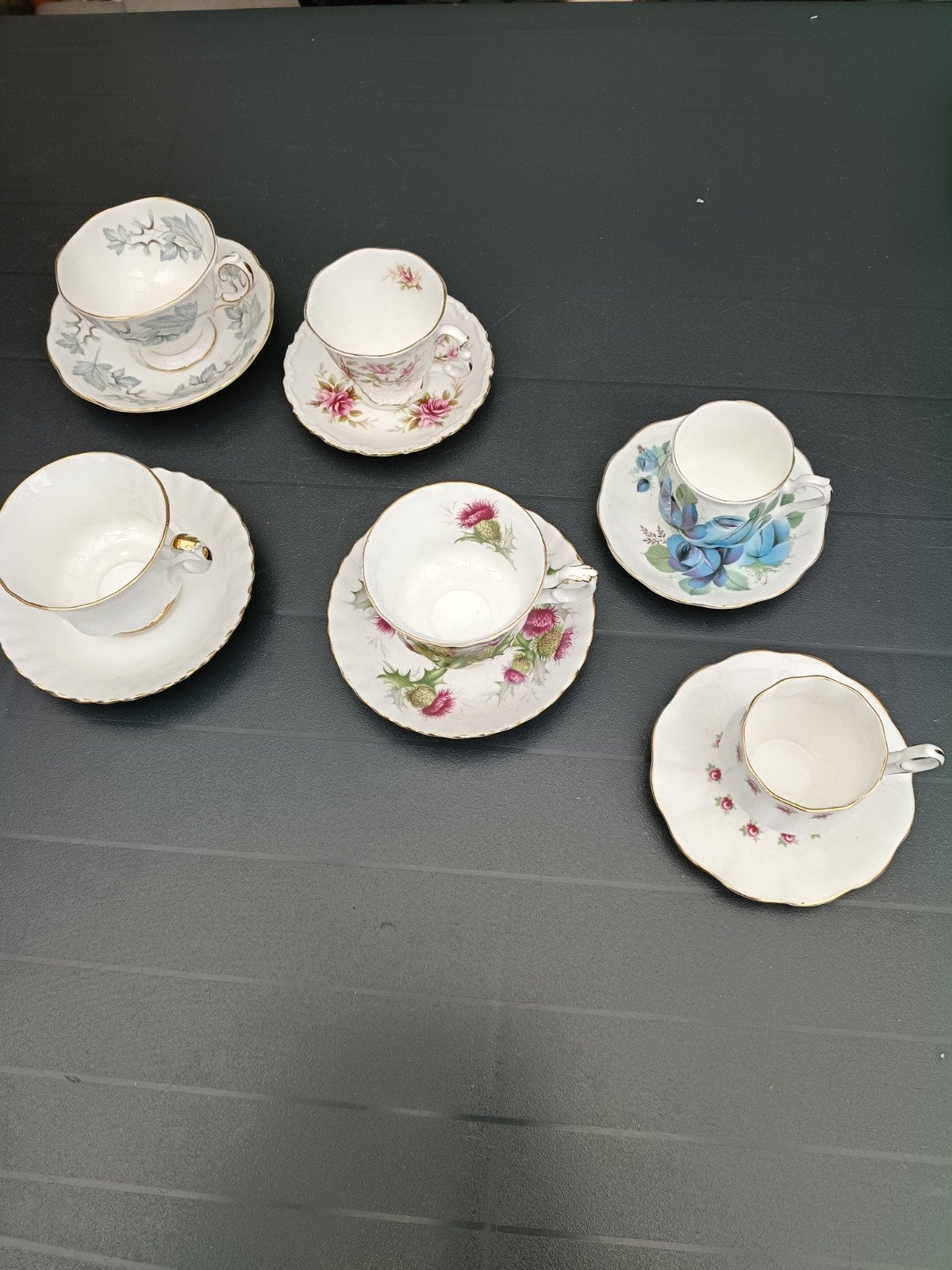 Set van 6 Vintage Royal Albert en andere theekopjes, Ophalen of Verzenden