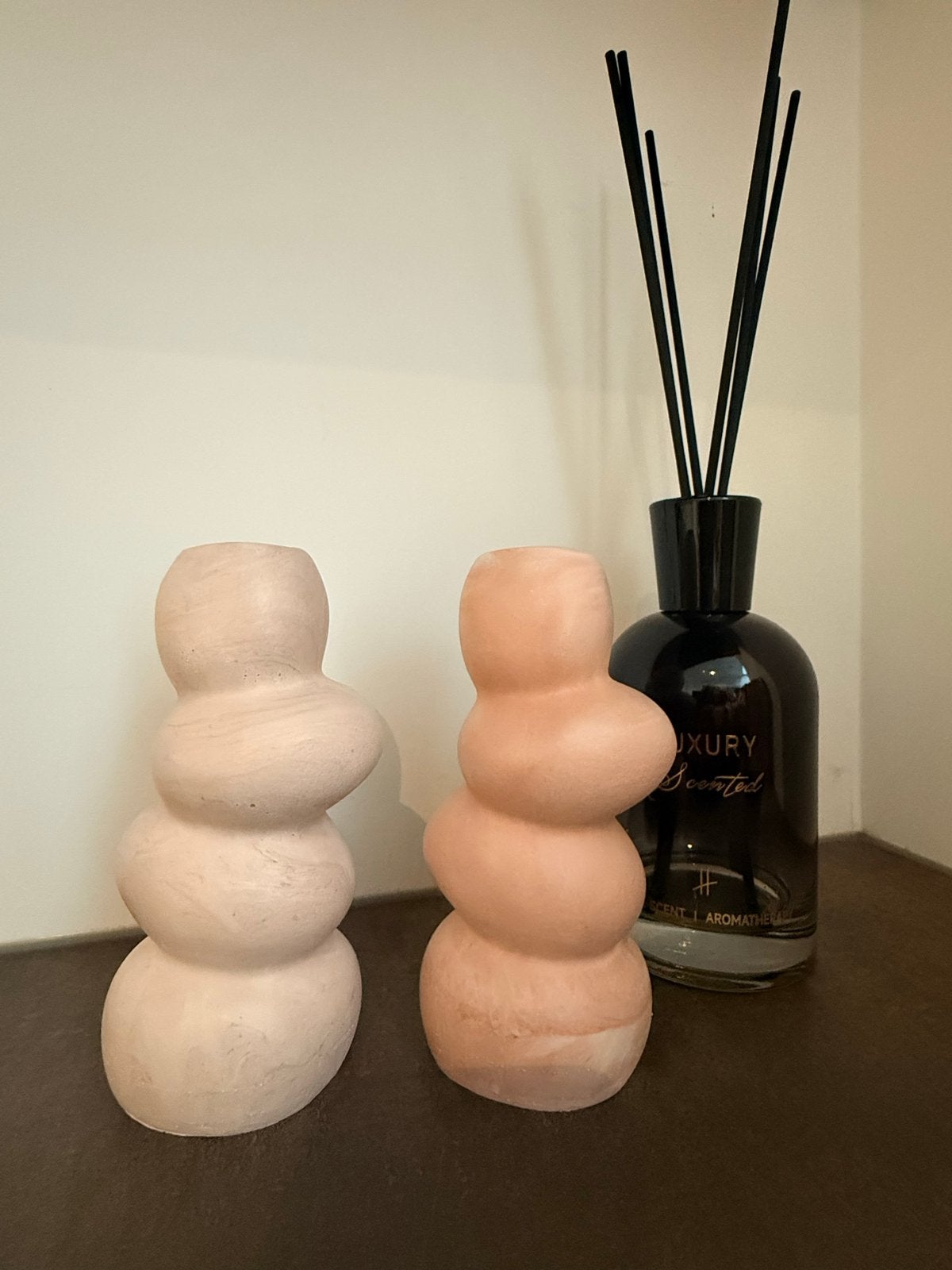 Jesmonite Vaasjes set 2 - Handgemaakte Woondecoratie - uniek, 12 cm, Overige materialen, Nieuw, Ophalen of Verzenden