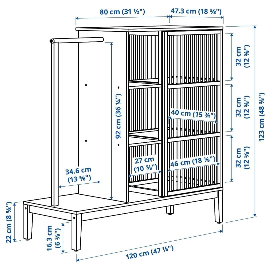 IKEA Nordkisa Open Kledingkast met Hangruimte en Planken, Ophalen, Gebruikt, 100 tot 150 cm, 25 tot 50 cm