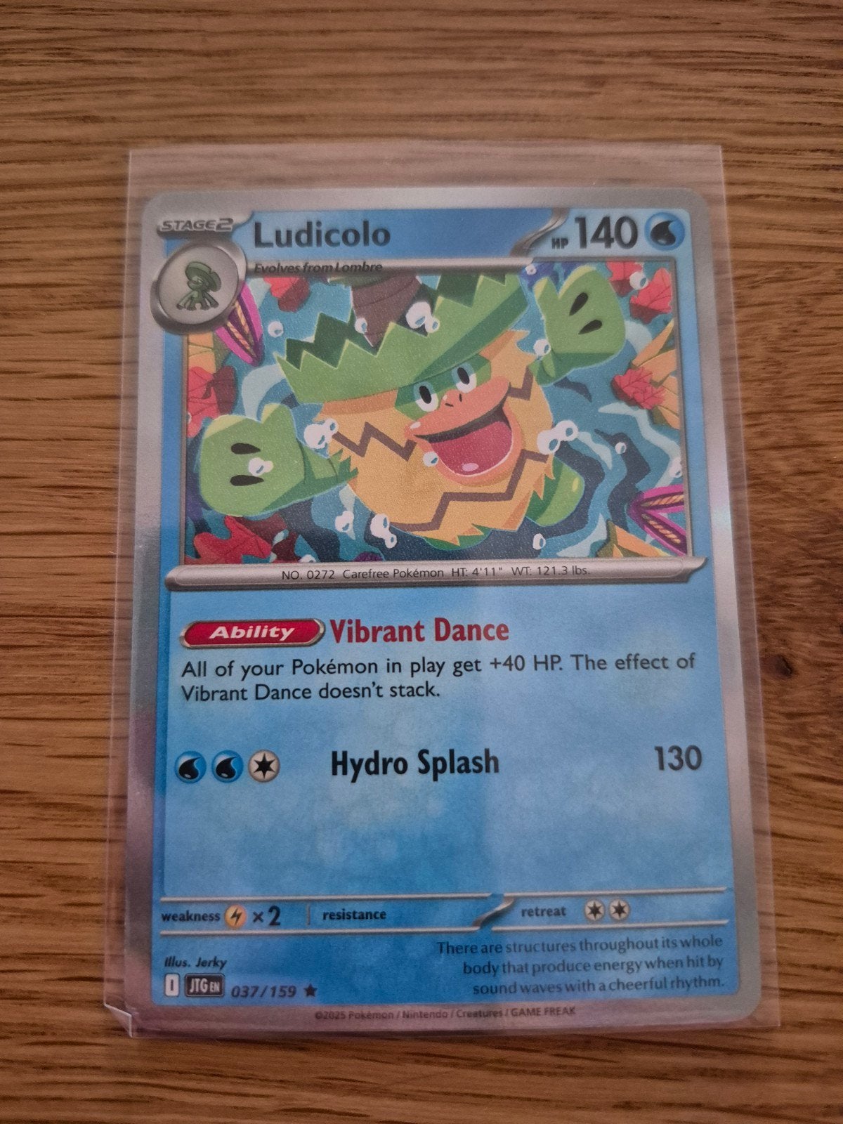 Ludicolo 037/159 Rare Holo, Ophalen of Verzenden, Zo goed als nieuw, Losse kaart, Foil