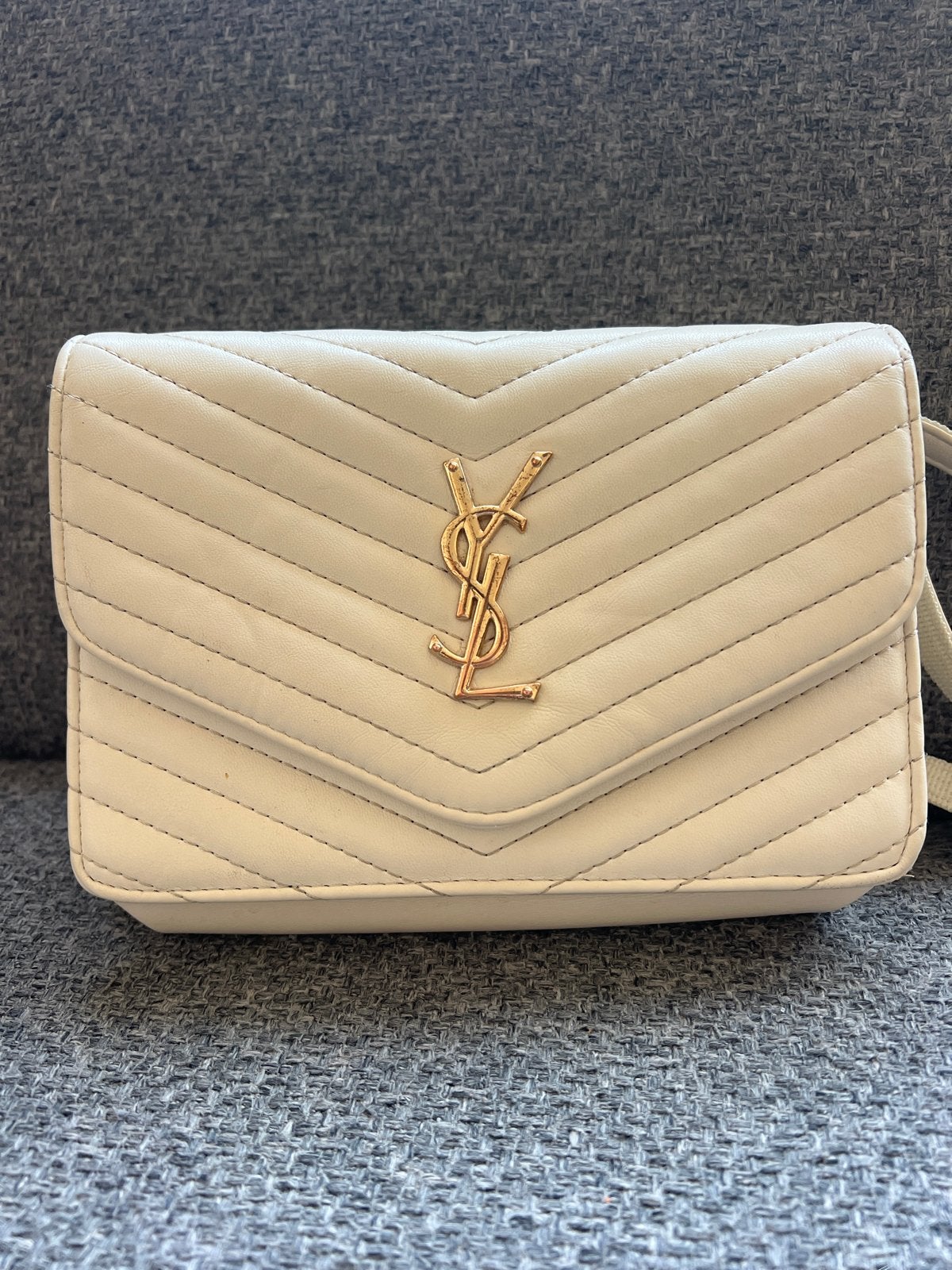 YSL Tas - Lichte Kleur, Perfect voor de Zomer, Ophalen of Verzenden, Zo goed als nieuw, Beige, Schoudertasje