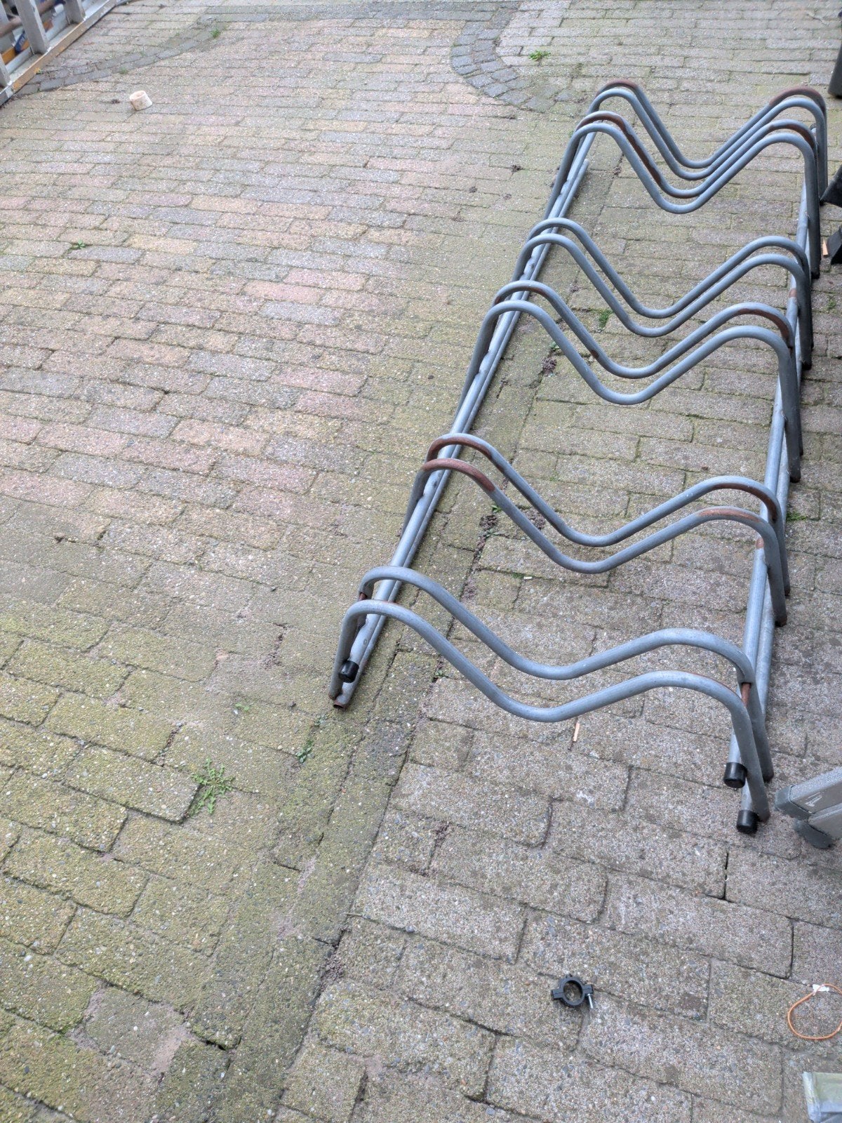 IJzeren fietsenrek voor 6 fietsen, Ophalen, Gebruikt