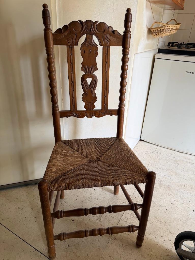 Antieke Nederlandse barokstoel | biezen zitting | ca. 1750, Antiek en Kunst, Antiek | Meubels | Stoelen en Banken, Ophalen