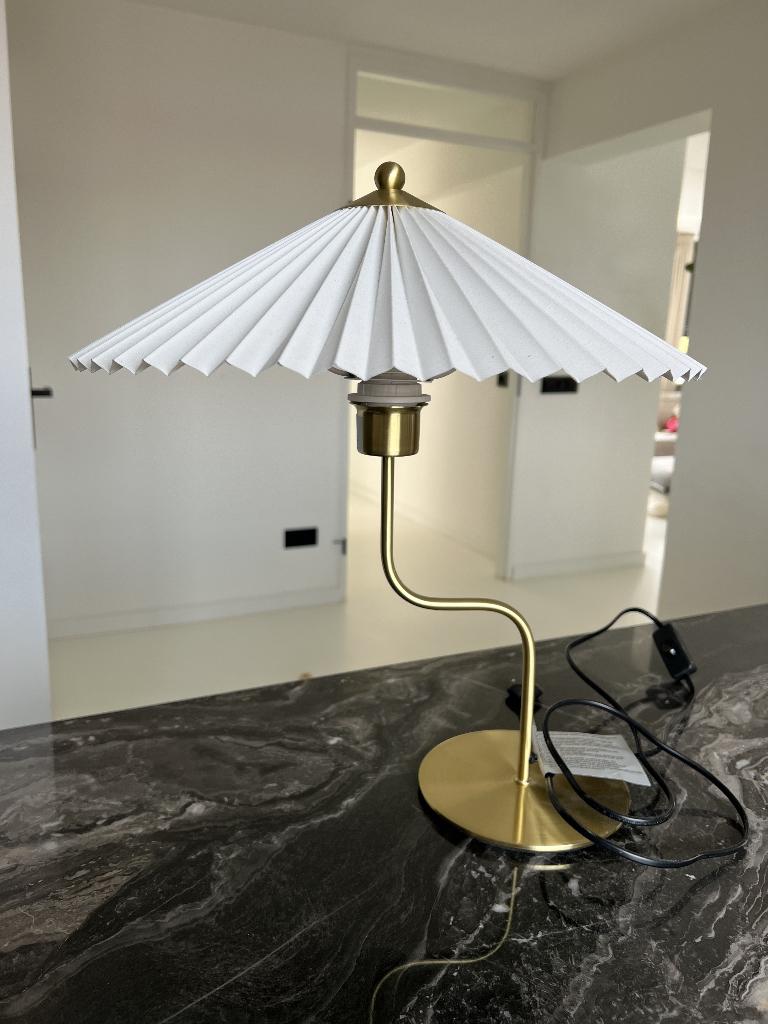 H&M Home tafellamp – goud/wit, Ophalen, Zo goed als nieuw, Klassiek, Minder dan 50 cm