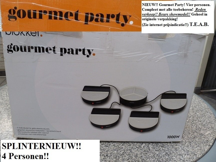 Nieuw.Gourmetset.Gourmetstel.Party gourmet.(4) Persoons., Ophalen of Verzenden, Nieuw, Minder dan 45 cm