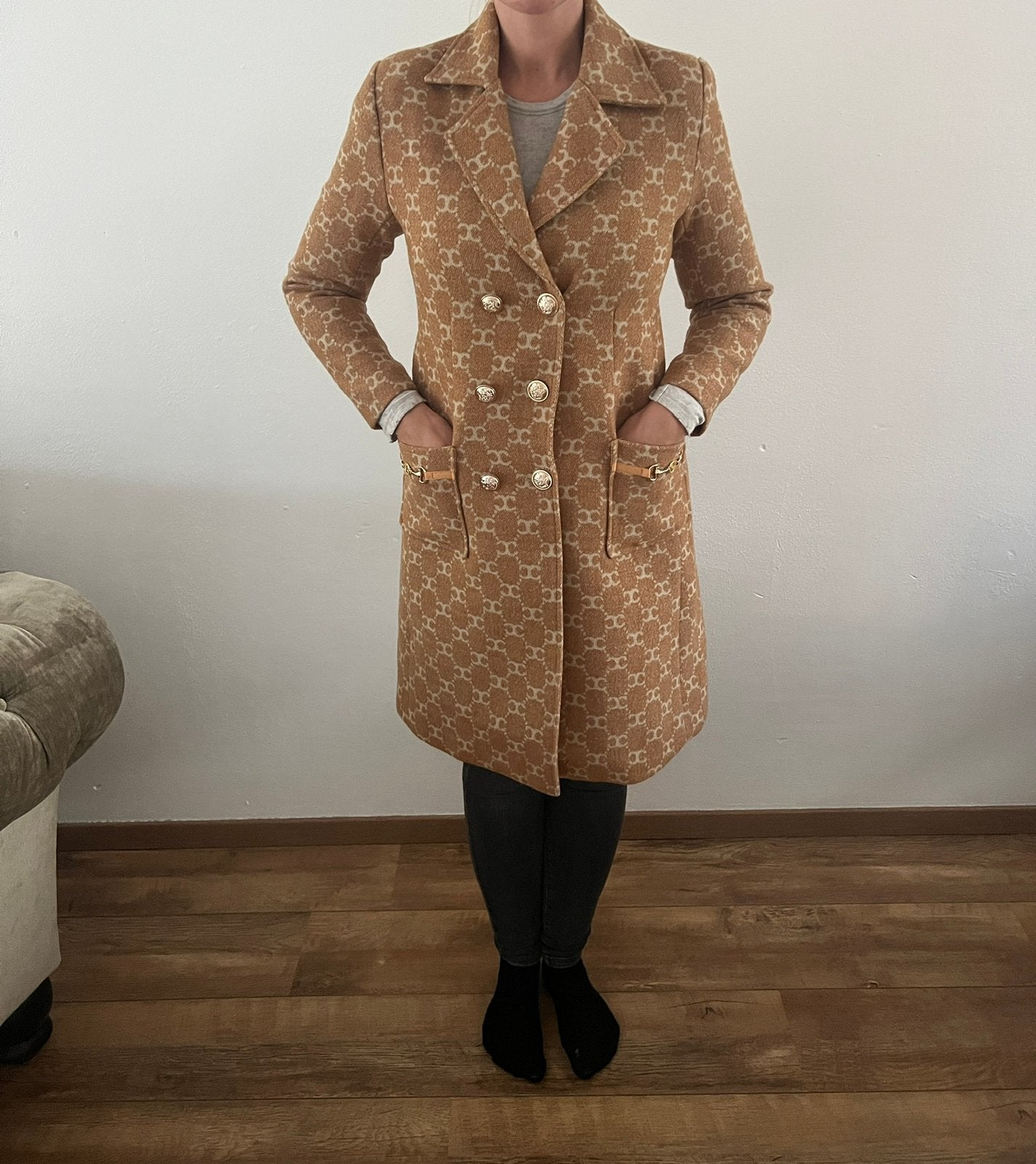 Vintage Fenwick wollen jas maat S - luxe wol Gucci stof, Kleding | Dames, Ophalen of Verzenden, Zo goed als nieuw, Beige