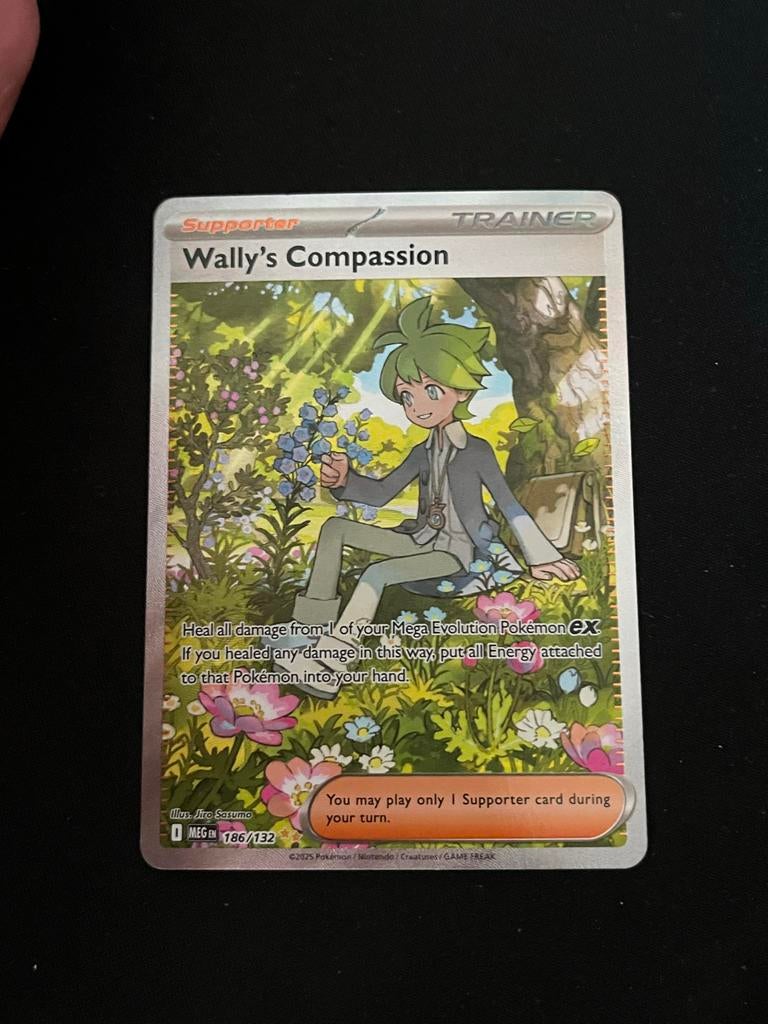 Wally's Compassion Mega Evolution 186/132 NM Pokémon Kaart, Ophalen of Verzenden, Zo goed als nieuw, Losse kaart, Foil