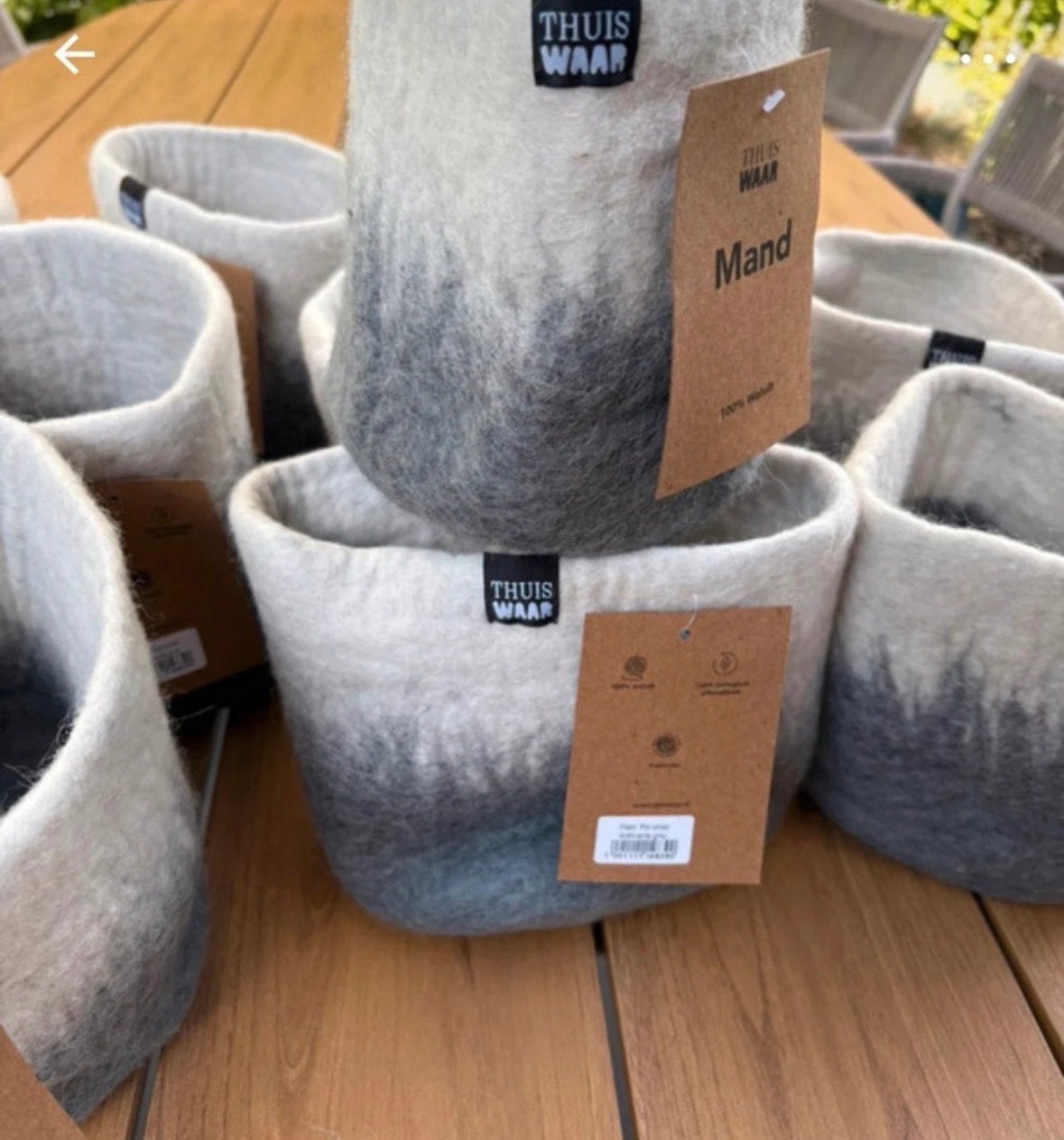 60x Thuiswaar Vilt Mandjes 16cm Grijs Antraciet, Overige materialen, Mand, Rond, Nieuw