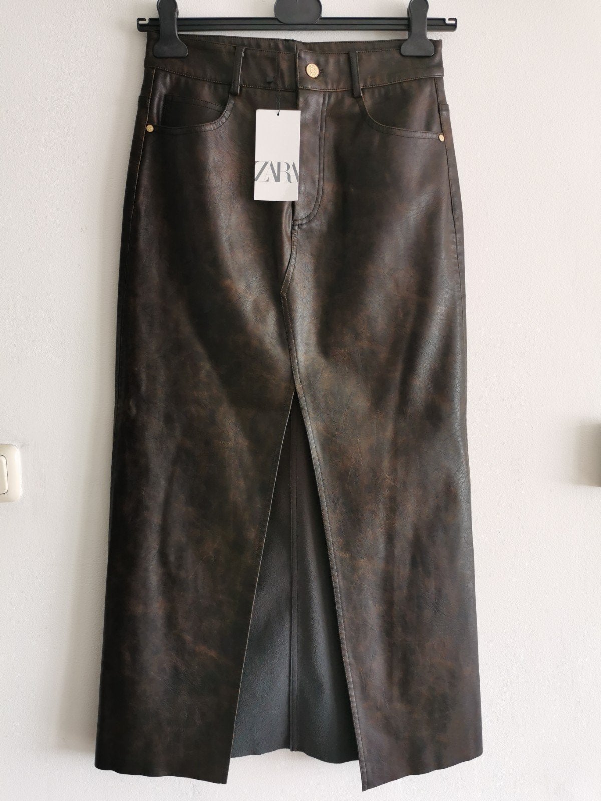 ZARA kunstleer rok mt. M, Maat 38/40 (M), Bruin, Zara, Nieuw