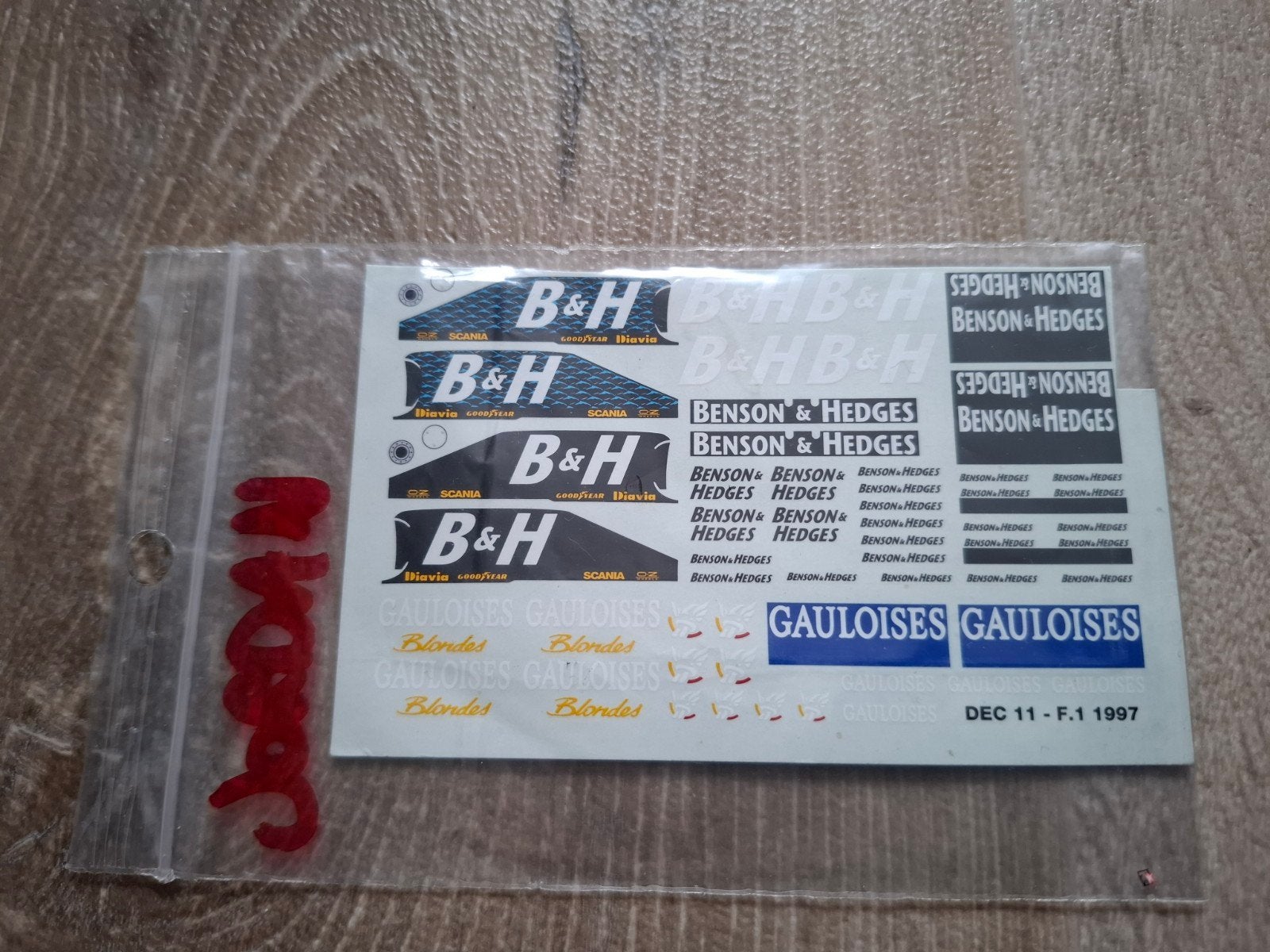 stickers/decals Jordan F1 team, Ophalen of Verzenden, Zo goed als nieuw, Sport