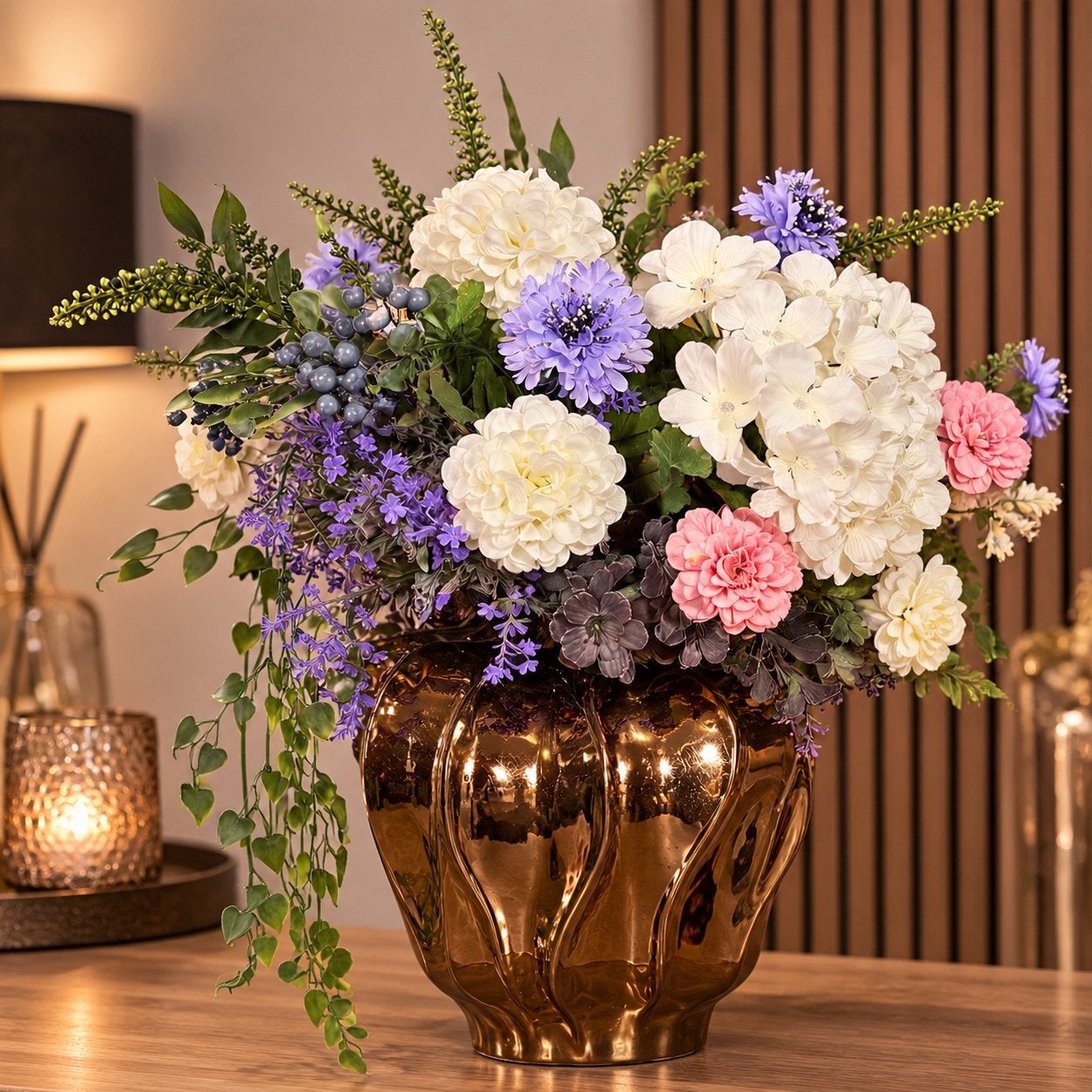 Tafeldecoratie set - Compleet zijden bloemen decoratie set, 40 cm, Www.discountfashioncorner.nl, Inclusief kunstbloemen, Ophalen of Verzenden