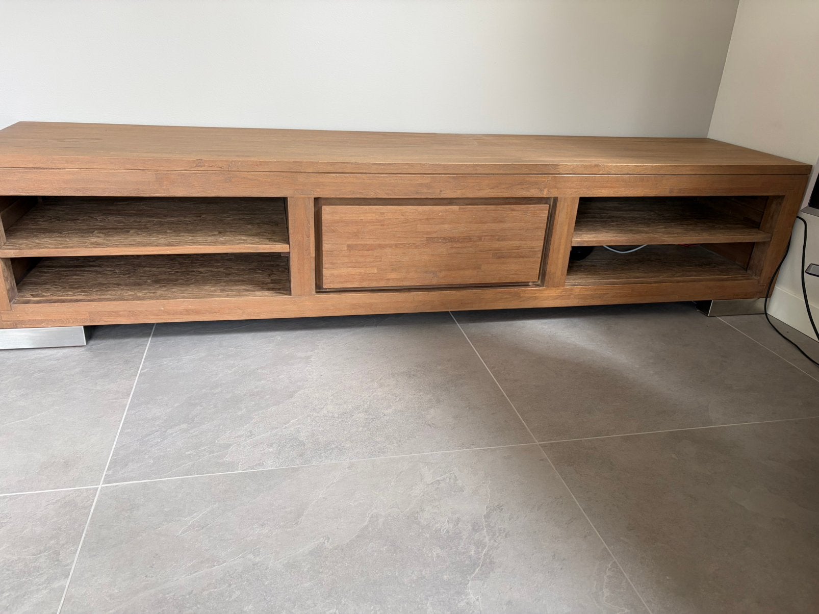 Tv dressoir van teakhout, Ophalen, Teakhout, Zo goed als nieuw, 200 cm of meer