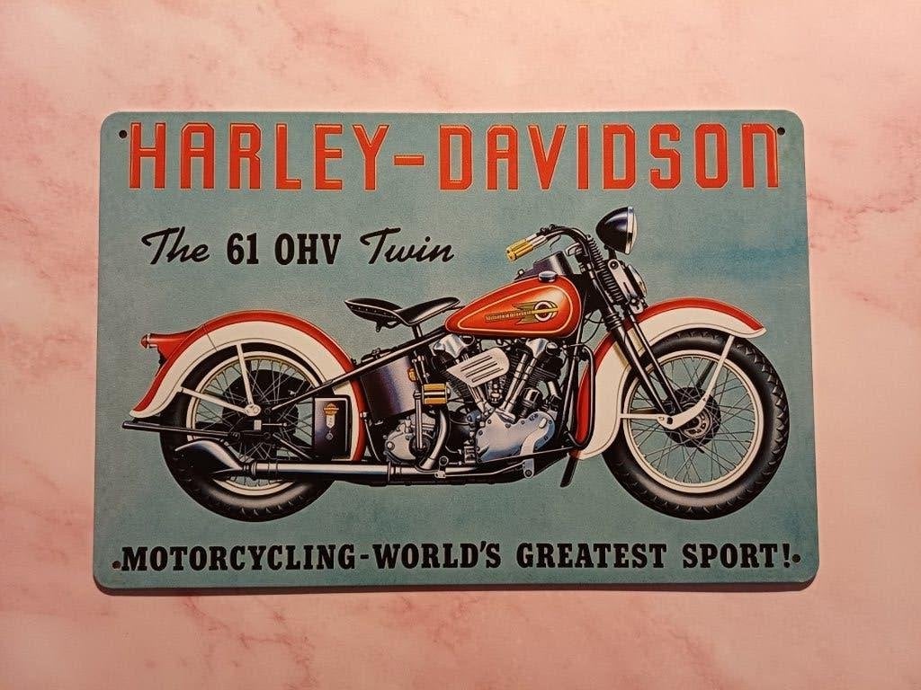 Reclamebord Harley-Davidson The 61 OHV Twin, Ophalen of Verzenden, Zo goed als nieuw, Reclamebord