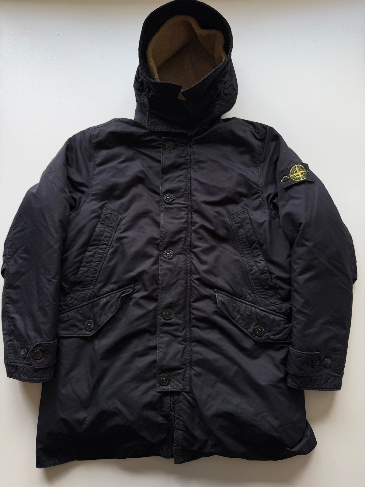 Stone Island David-TC Down Jacket Parka  Maat XL, Ophalen of Verzenden, Gedragen, Maat 56/58 (XL), Zwart