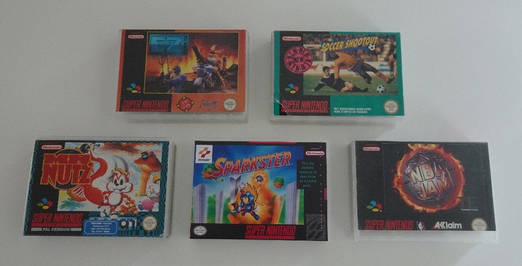 5 Ex-Rental Doosjes voor Super Nintendo Spellen, Ophalen, Overige genres, 1 speler, Zo goed als nieuw