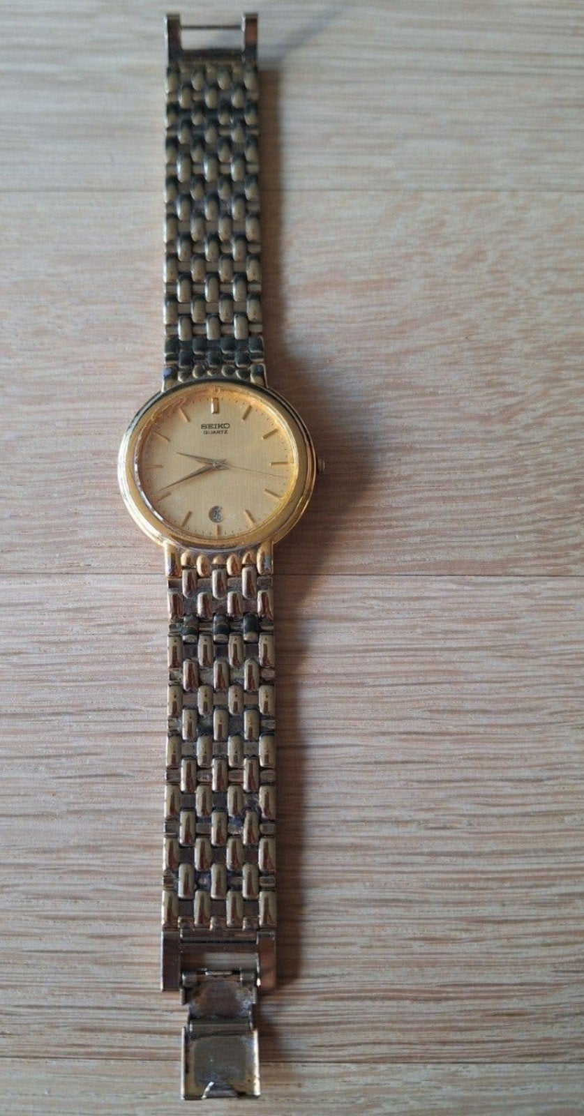 horloge Seiko Quartz - Goudkleurig uit erfenis, Sieraden, Tassen en Uiterlijk, Ophalen of Verzenden, Overige materialen, Polshorloge